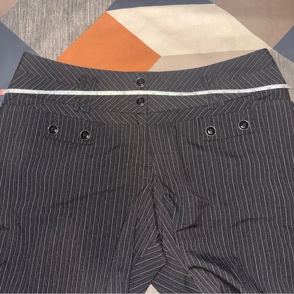 Lane Bryant Women’s Wide Leg Trousers Size 16 Charcoal Gray W/ White Pinstripes - Picture 4 of 9